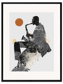 Gerahmter Kunstdruck Saxophonist
