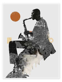 Wandbild Saxophonist - CatsAndDotz