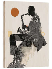 Holzbild Saxophonist