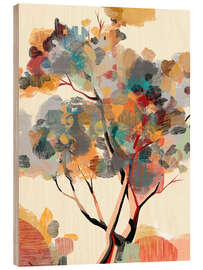 Holzbild Herbstbaum - CatsAndDotz