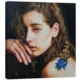 Leinwandbild Tattoo und goldener Schmetterling