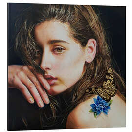 Magnettafel Tattoo und goldener Schmetterling