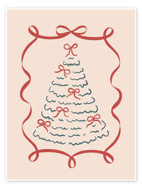 Wandbild Weihnachtsbaum und Schleifen - Emanuela Carratoni