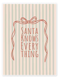 Wandbild Santa Knows Everything - Emanuela Carratoni