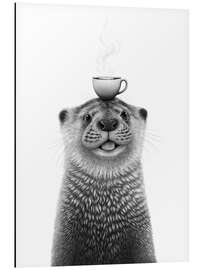 Alubild Otter mit Kaffee - Valeriya Korenkova
