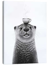 Leinwandbild Otter mit Kaffee - Valeriya Korenkova