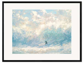 Gerahmter Kunstdruck Big Wave Surfer