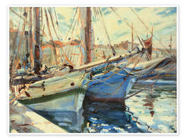 Wandbild Boote im Hafen von St. Tropez - Wilfrid de Glehn