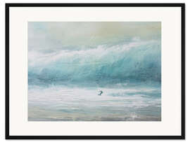 Gerahmter Kunstdruck Surfen auf der Riesenwelle