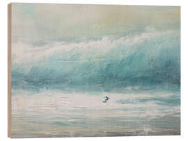 Holzbild Surfen auf der Riesenwelle