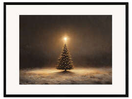 Gerahmter Kunstdruck Einsamer Weihnachtsbaum