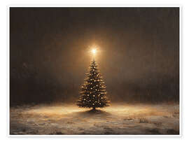 Poster Einsamer Weihnachtsbaum