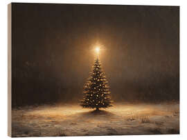 Holzbild Einsamer Weihnachtsbaum