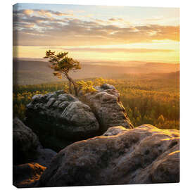 Leinwandbild Sonnenuntergang in der Sächsischen Schweiz - Nils Steiner