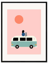 Gerahmter Kunstdruck Zeit für mich und meine Miezekatze