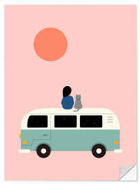 Wandsticker Zeit für mich und meine Miezekatze