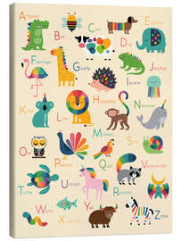 Leinwandbild Regenbogen-Zoo mit Alphabet (englisch) - Andy Westface