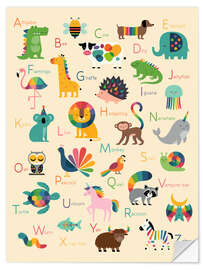Wandsticker Regenbogen-Zoo mit Alphabet (englisch) - Andy Westface