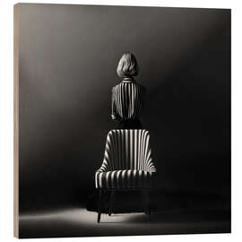 Holzbild Weiblich und gestreift