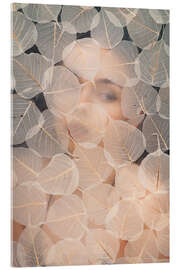 Acrylglasbild Hinter Blättern