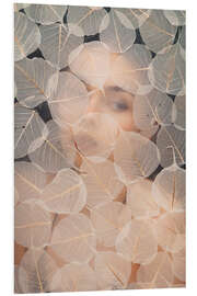 Hartschaumbild Hinter Blättern