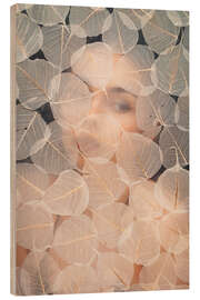 Holzbild Hinter Blättern