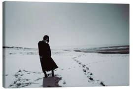 Leinwandbild Spuren am Strand