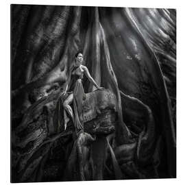 Alubild Frau und der alte Baum