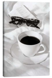 Leinwandbild Kaffee im Bett