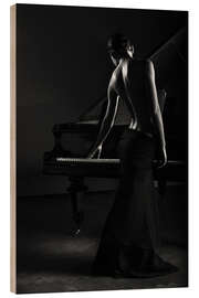 Holzbild Note für Note geht die Musik weiter