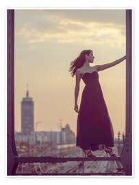 Wandbild Una calda serata a Monaco