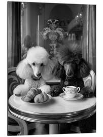 Aluminium print Parisian Poodle Breakfast