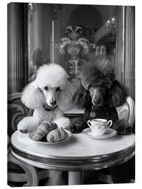 Leinwandbild Parisian Poodle Breakfast