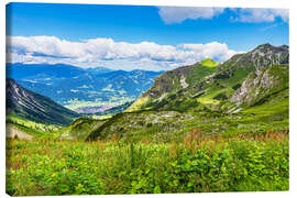 Leinwandbild Blick vom Nebelhorn auf Obersdorf - Rico Ködder
