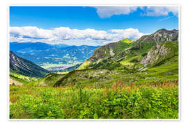 Wandbild Blick vom Nebelhorn auf Obersdorf - Rico Ködder