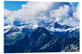 Acrylglasbild Blick vom Nebelhorn bei Oberstdorf auf die Alpen - Rico Ködder