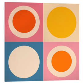 Acrylglasbild Vier Sonnenkreise - Bauhaus in Kalifornien