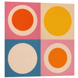 Hartschaumbild Vier Sonnenkreise - Bauhaus in Kalifornien