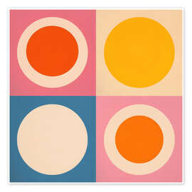 Poster Vier Sonnenkreise - Bauhaus in Kalifornien