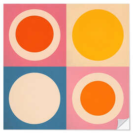 Wandsticker Vier Sonnenkreise - Bauhaus in Kalifornien