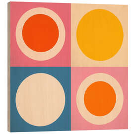 Holzbild Vier Sonnenkreise - Bauhaus in Kalifornien
