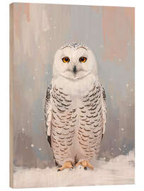 Holzbild Schneeeule
