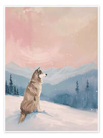 Wandbild Einsamer Wolf - Ohkimiko