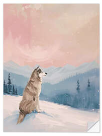 Wandsticker Einsamer Wolf - Ohkimiko