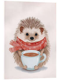 Acrylglasbild Igel mit Kakao