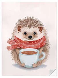 Wandsticker Igel mit Kakao