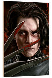 Holzbild Edward mit den Scherenhänden