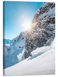 Leinwandbild Arlberg Skifahren im Tiefschnee - Lucas Tiefenthaler