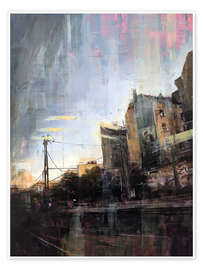 Wandbild S-Bahn-Fahrt am Berliner Abend - Eduard Warkentin