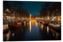 Acrylglasbild Amsterdamer Grachten bei Nacht - George Pachantouris